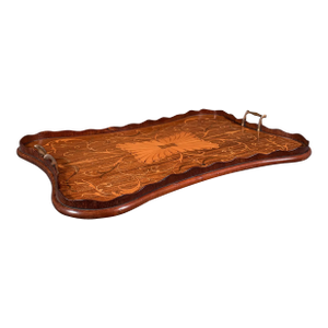 Antique Butler's Serving Tray, English, Afternoon Tea Platter, Inlay, Victorian