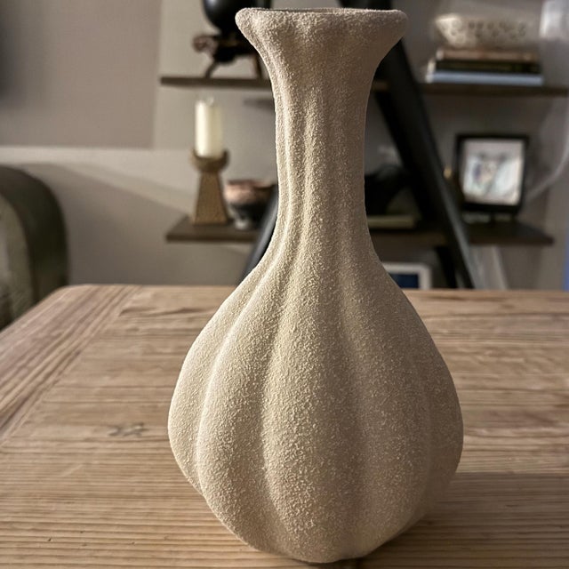 Crate & Barrel Gourdgeous Small Earthenware Vase featuring an organic sculptural silhouette inspired by natural gourd...