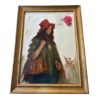 1930s "Women With Hat" by Samuel Edmund Oppenheim For Sale