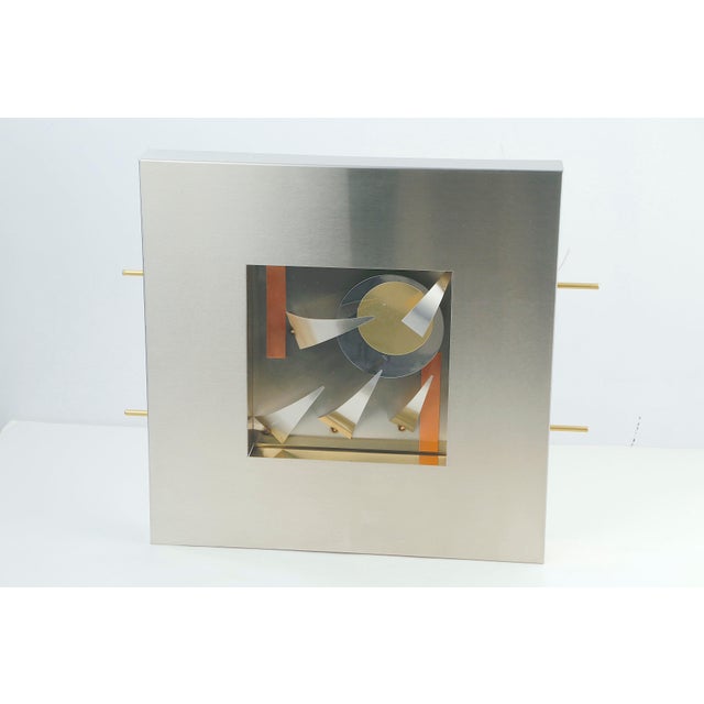 Mid-Century Modern Vintage Modern Stainless Steel Abstract Wall Sculpture 16” X 16” Curtis Jere Style For Sale - Image 3 of 10