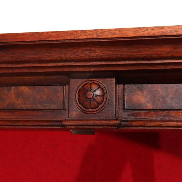 Antique Victorian Empire Walnut & Burl Step Back Bookcase C1880 For Sale - Image 15 of 18