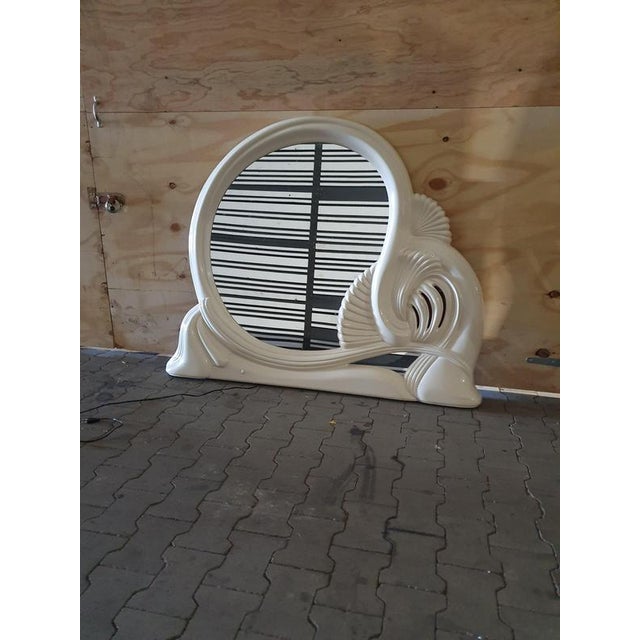 Large set up mirror molded polypropylene with light 160 cm x 123 cm x 20 cm 1960s