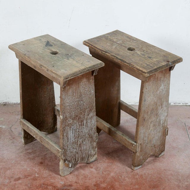 1920s Industrial Artisan Workshop Stools, Set of 2 For Sale - Image 5 of 18
