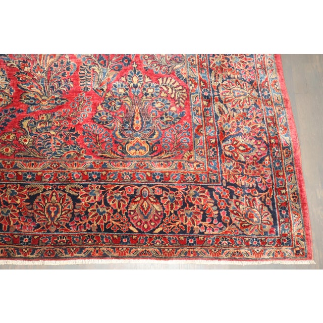 Early 20th Century Zabihi Collection Oversize Jewel Toned Traditional Persian Sarouk Rug - 8'11" x 15' For Sale In New York - Image 6 of 8