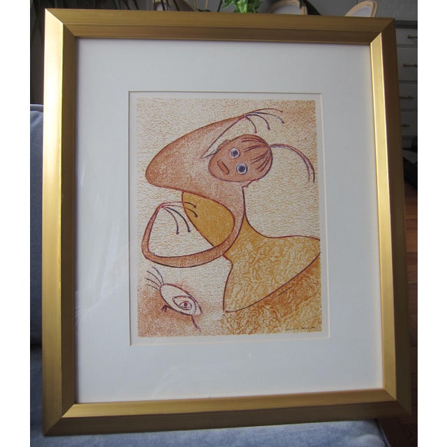 Max Ernst San Lazzaro Lithograph From 1975, purchased from Ro Gallery, New York Paper Size: 14x 10 inches Frame size: 22x...