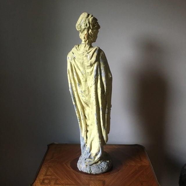 Green Early 20th-Century Weathered Classical Female Garden Statue For Sale - Image 8 of 12