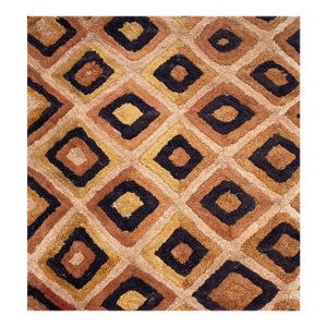 Vintage African Tribal Kuba Kasai Velvet Raffia Textile 24" by 23"