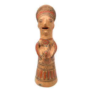 1950s Female Nahua Figurine From Guerrero, Mexico - 11" H X 4" Diam.
