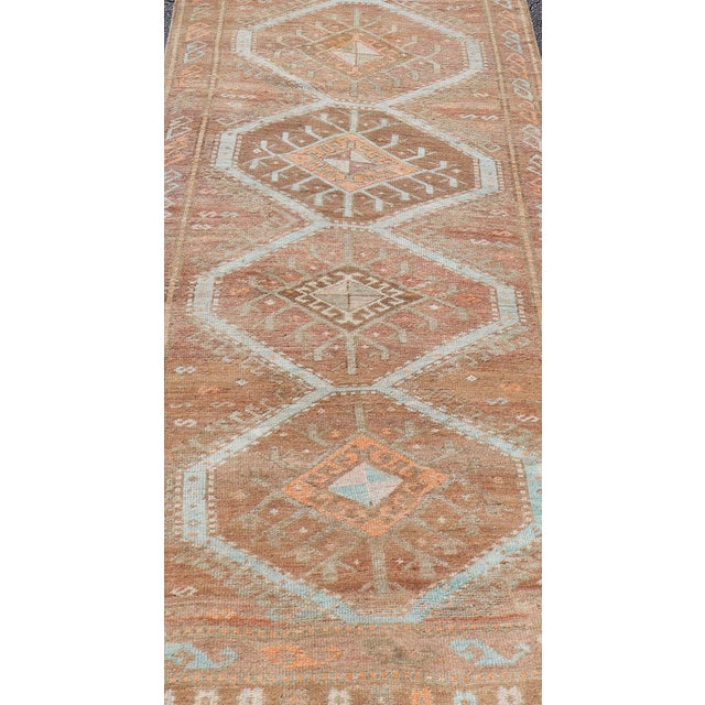 Unique & Colorful Turkish Kars Runner with Tribal and Geometric Motifs. Keivan Woven Arts / rug/EN-15341, country of...