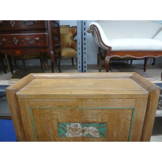 1940s Pair of French Modern Cerused Oak Cabinets Attributed to Jules Leleu For Sale - Image 10 of 12