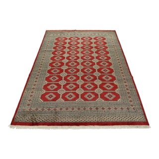 Bokhara Jaldar Rug 8’3” X 10’2” Red Wool Tribal Hand-Knotted Oriental Carpet For Sale