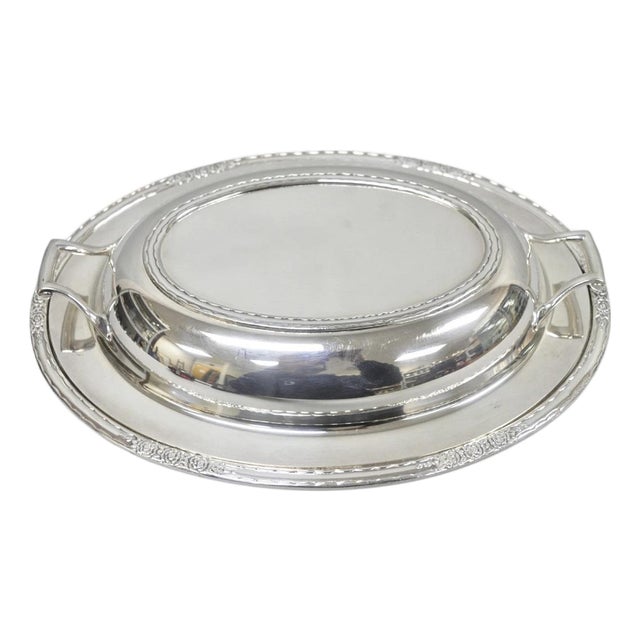 Mid 20th Century International Silver Co "Camille" Silver Plated Covered Vegetable Serving Dish For Sale