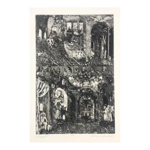 1970s Adrienne Anderson Modern Mythological Etching