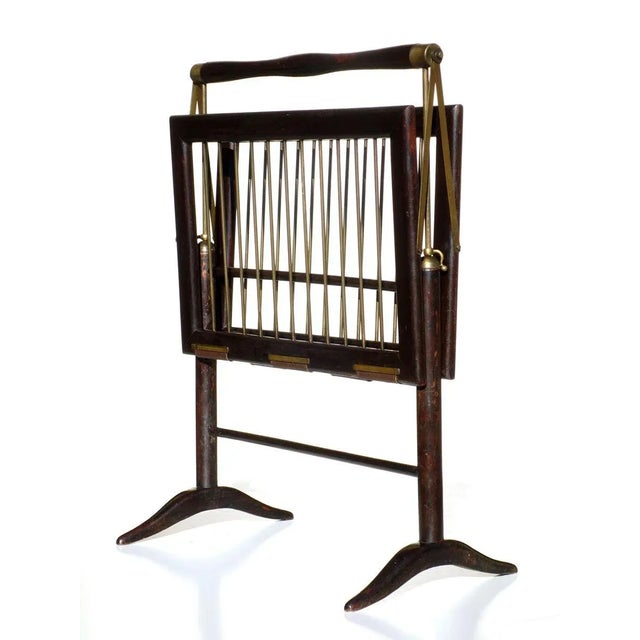 Mid-Century Italian Mahogany Magazine Rack by Cesare Lacca, 1950s, in Flawless conditions. Designed 1950 to 1959 This...