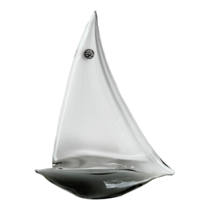 Mid 20th Century Italian Murano Glass Sailboat Signed by Elio Raffaeli
