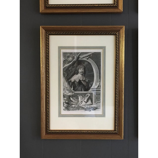 Set of Four Framed George Vertue Portrait Engravings in Neoclassical Gilt Frames For Sale - Image 4 of 12