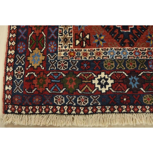 Yalameh Rug 5′ X 6’6” Multicolor Wool Vintage Tribal Hand-Knotted Carpet For Sale - Image 11 of 14