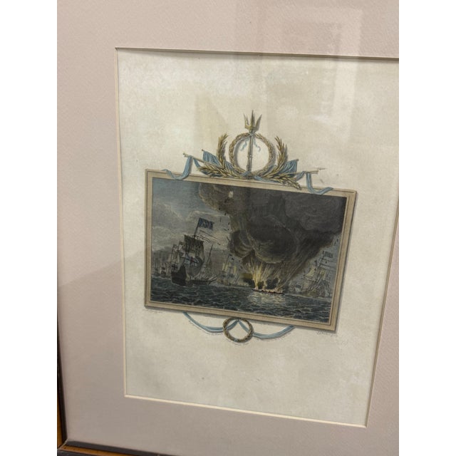 Maritime Battle Engravings, Framed, Set of Four For Sale - Image 11 of 12
