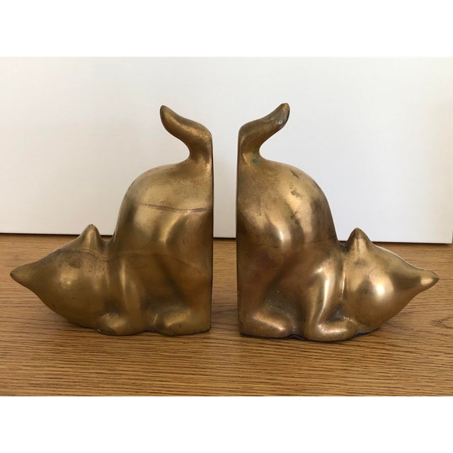 Vintage Brass Cat Bookends Pair Chairish