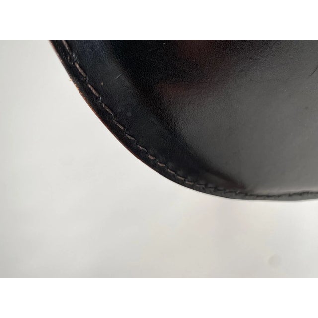 Set of Black Leather Model 121 Chairs attributed to Tobia Scarpa for Cassina, Italy, 1967 For Sale - Image 10 of 11