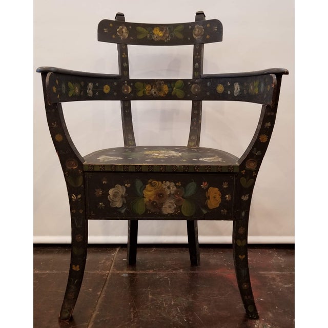 Antique Bentwood Norwegian Rosemaling Painted Folk Art Chair Chairish