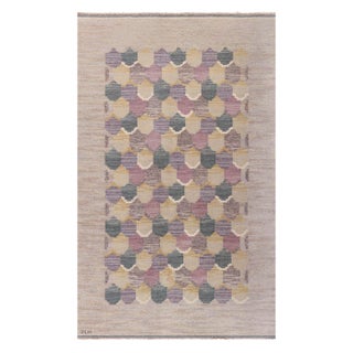 Mid-20th Century Swedish Flat Woven Rug by Jönköpings Läns Hemslöjd For Sale