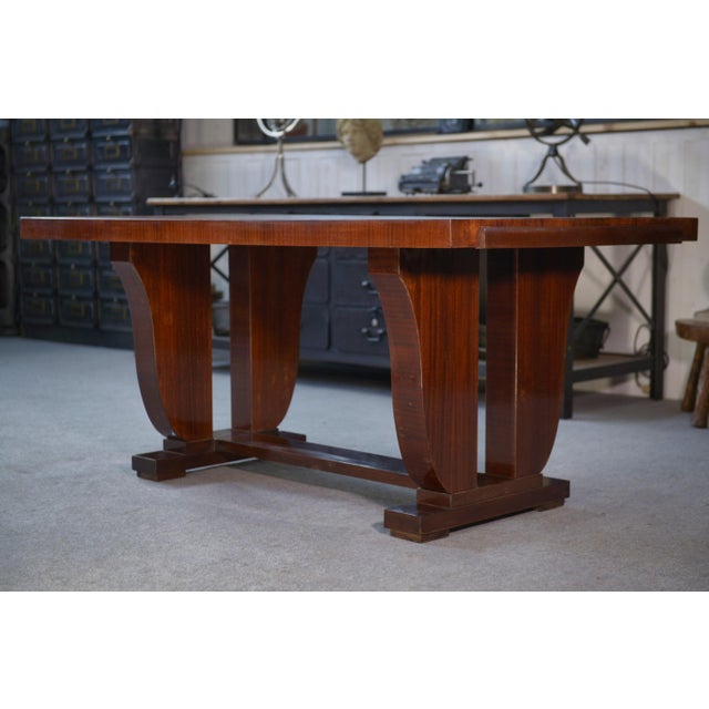 Brown Art Deco Table in the style of Jules Leleu, 1930s For Sale - Image 8 of 12