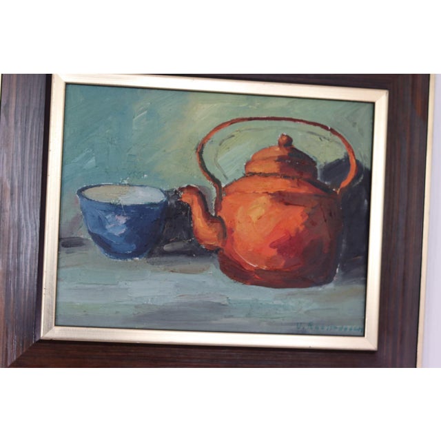 Viktor Rasmussen, Kettle and Mug, 1960s, Oil on Canvas, Framed For Sale - Image 6 of 13