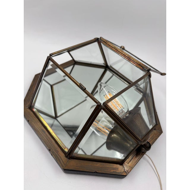 1950s Wall Lights in Brass and Glass, 1950s, Set of 2 For Sale - Image 5 of 14