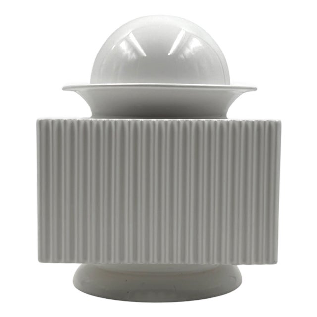 Postmodern White Ceramic Vase by Sergio Asti for Cedit, Italy, 1970s For Sale