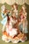 Capodimonte Vintage Italian Figural Porcelain Lamp With Fringed Shade - Courting Musicians Quartet For Sale - Image 4 of 10