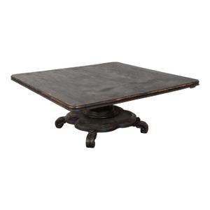19th Century Black Painted Swedish Large Square Coffee Table