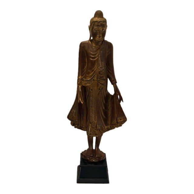 Carved Wood Buddha Statue For Sale