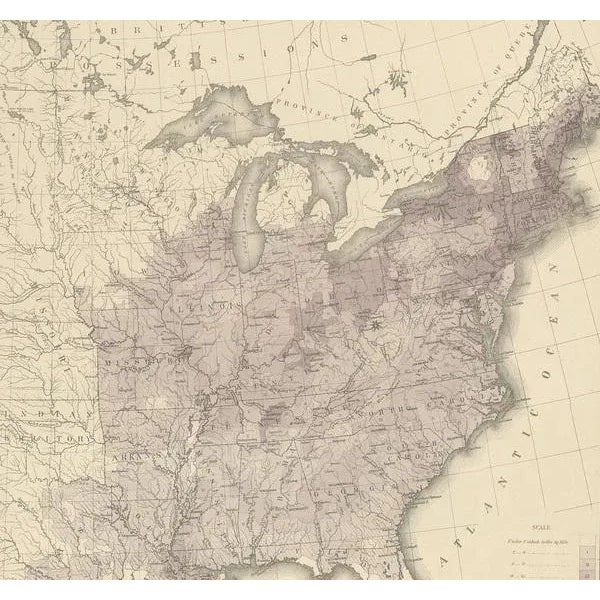Antique Chart of the US Population by Walker, 1874 For Sale - Image 3 of 10