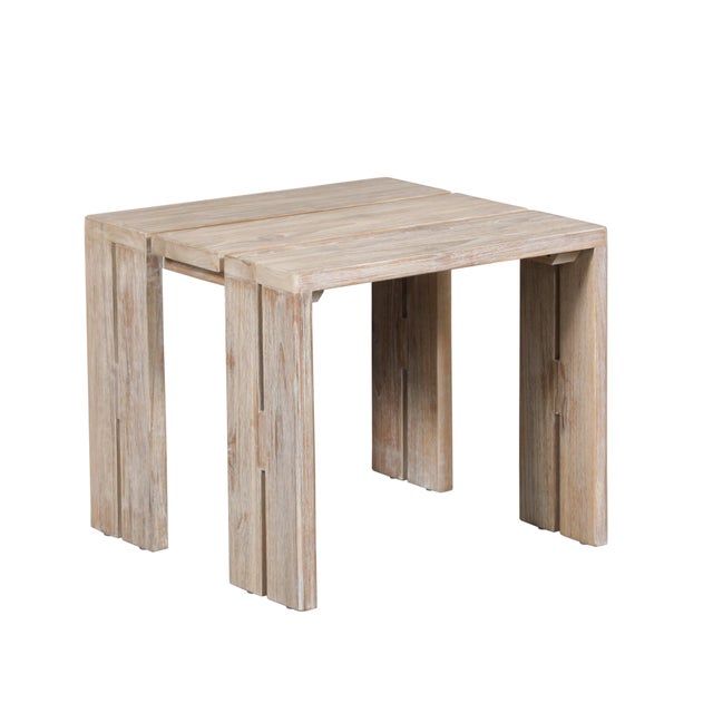 Paradiso Outdoor Teak Natural Look End Table For Sale - Image 4 of 8