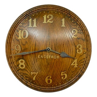 Art Deco Oak Wall Clock by Engström for Zenith, 1930s For Sale