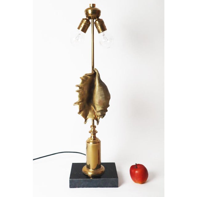 Hollywood Regency Shell-Shaped Table Lamp from Maison Charles, Paris, 1970s For Sale - Image 12 of 16