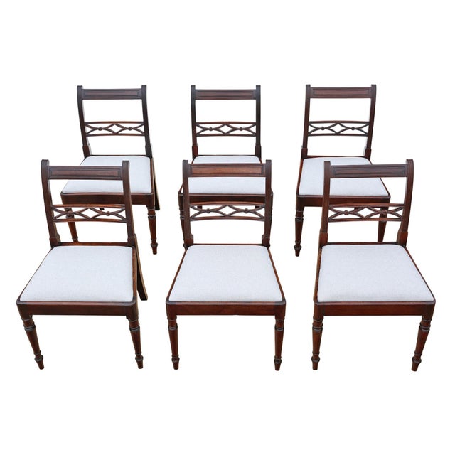 Wood Antique Georgian Mahogany Dining Chairs, 1800s, Set of 6 For Sale - Image 7 of 7
