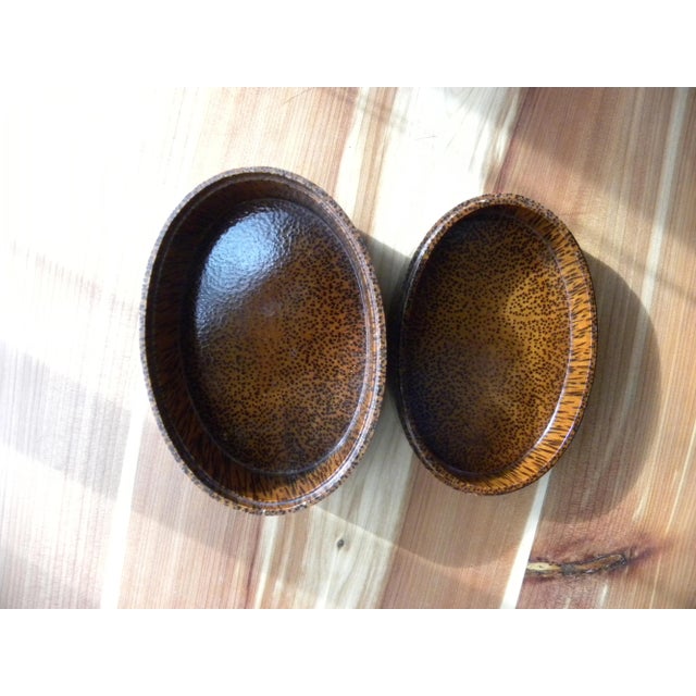 Chestnut 1990s Oval Palm Wood Trinket Box For Sale - Image 8 of 10