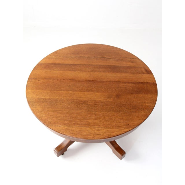 Antique Arts & Crafts Oak Pedestal Dining Table For Sale - Image 12 of 18