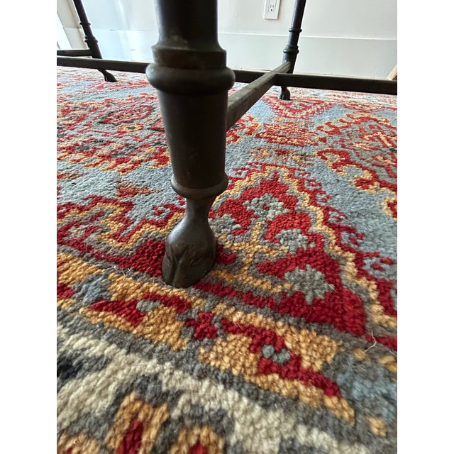 Late 20th Century Vintage Brass and Glass Hoof Footed Coffee Table Attributed to LaBarge For Sale - Image 5 of 12