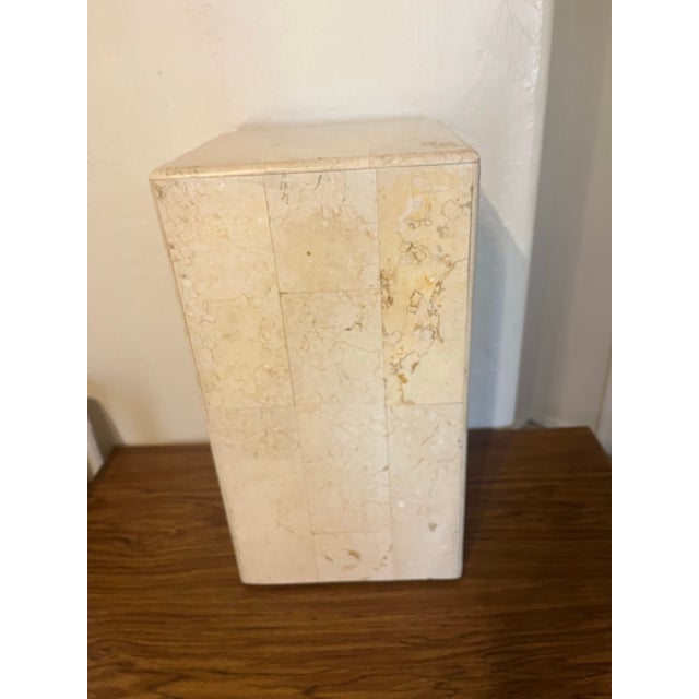 Postmodern Travertine Display Pedestal or Column Stand For Sale - Image 9 of 12