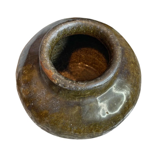 Japanese Antique 19th Century Japanese Meiji Tanba Stoneware Vessel For Sale - Image 3 of 8