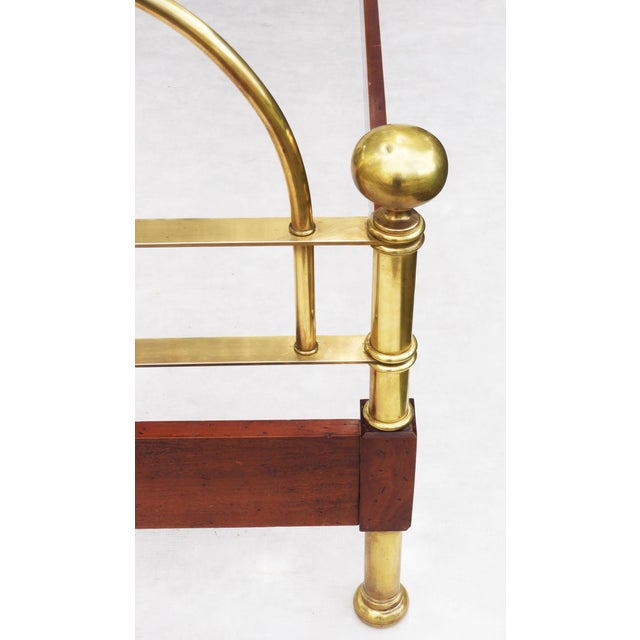 1980s Vintage Italian Brass and Wood Bed, 1980 For Sale - Image 5 of 8