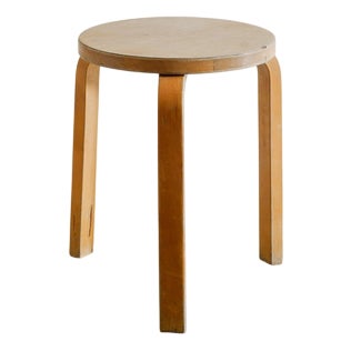 Early Finnish Mid Century Wooden Tripod Stool 60 by Avar Aalto, 1940s For Sale