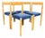 Vintage Blue Upholstered Dining Chairs, 1980s, Set of 4 For Sale