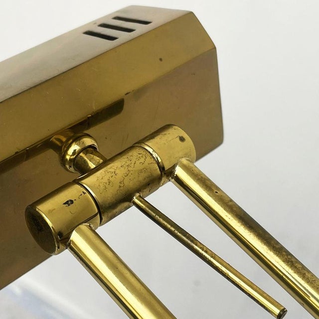 Vintage Adjustable Brass Reading Floor Lamp with Dimmer For Sale - Image 16 of 17