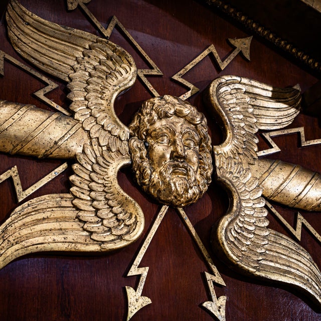 Maroon Empire Mirror by Johan Martin Berg, 1800s For Sale - Image 8 of 11