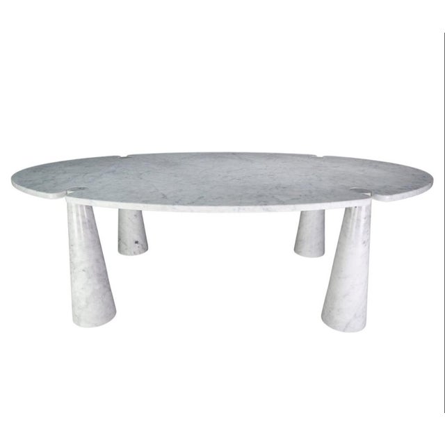 Mid-Century Modern Big White Carrara Marble Eros Table by Angelo Mangiarotti for Skipper, 1990s For Sale - Image 3 of 4