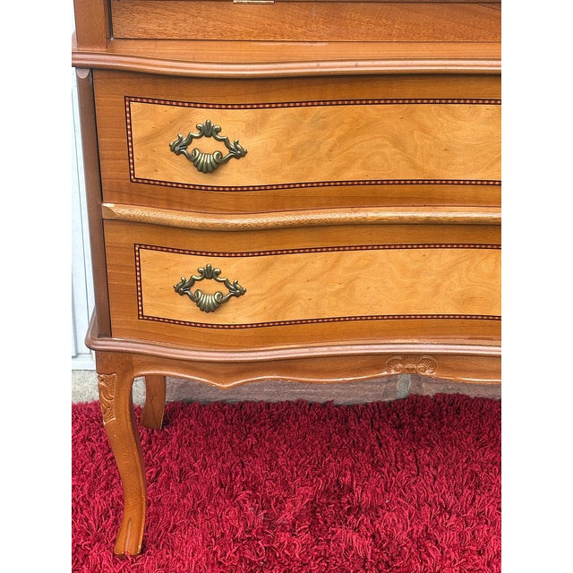 1970s Inlaid Secretaire Desk from Unbekannt, 1970s For Sale - Image 5 of 11
